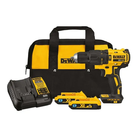 Taladro percutor atornillador inalámbrico de 13mm DeWalt DCD778D2 + 2 baterías de 2Ah + accesorio con bolsa
