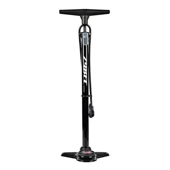 Inflador Bicicleta De Pie Manometro Valvula Universal 160psi Color Negro