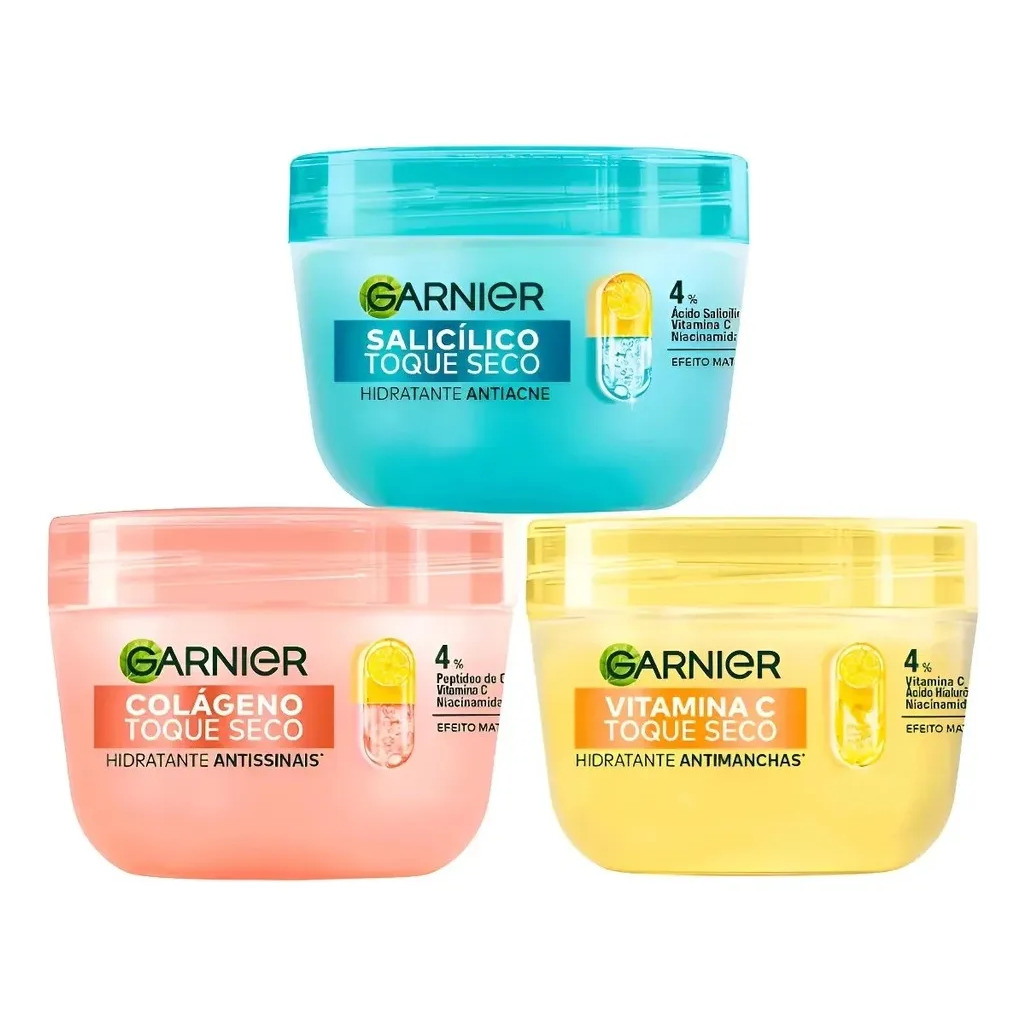 Kit Garnier 3 Hidratantes Antiacne +antimanchas+ Antissinais Todo Tipo De Pele Kit Garnier 3 Hidratantes Antiacne +antimanchas+ Antissinais Todo Tipo De Pele