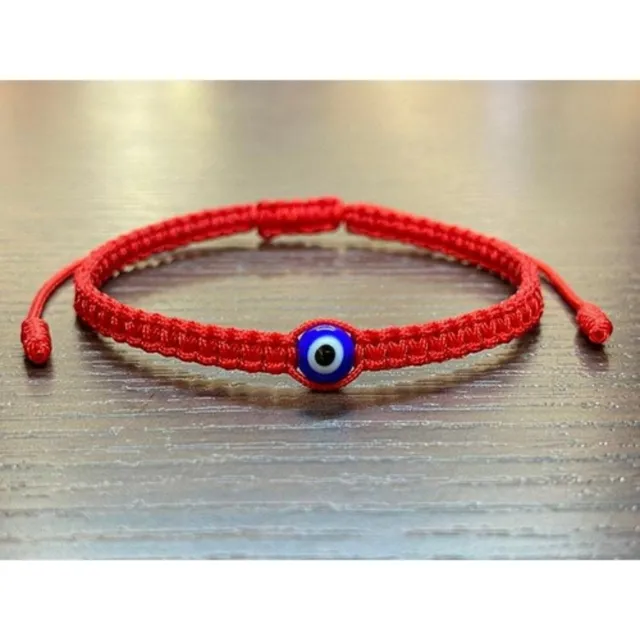 Pulsera Roja Tejida Ojo Turco Suerte Protección 