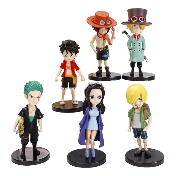 Kit 6 Bonecos One Piece Luffy Action Figure Miniatura Top