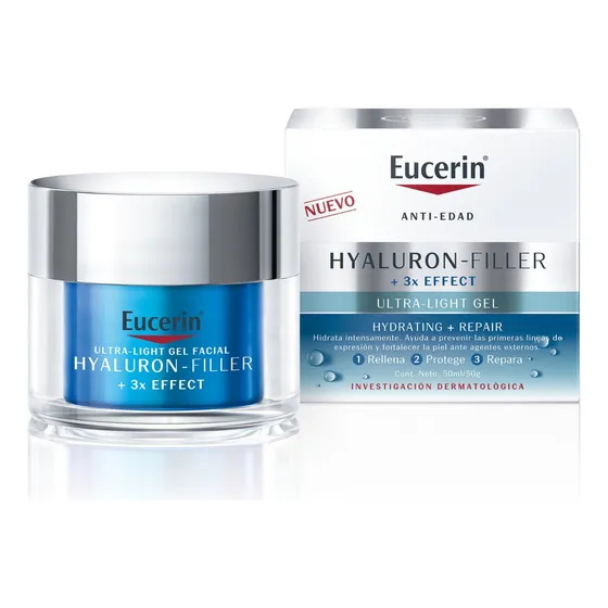 Eucerin Hyaluron-filler Daily Booster Repair 50g gel antirrugas ultraleve dia noite para todo tipo de pele