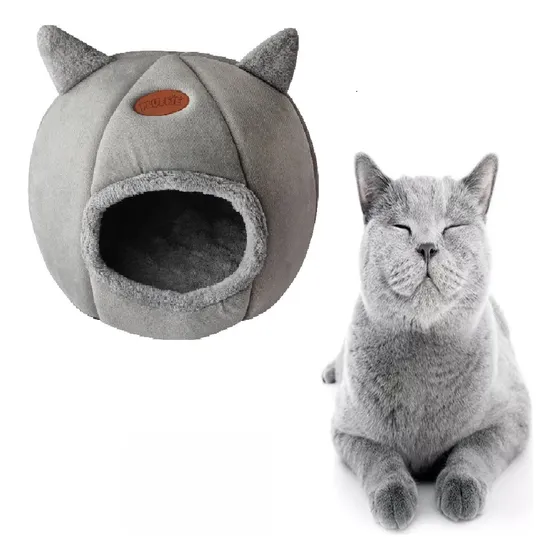 Caminha Iglu Gato Cama Pet Toca Dobrável Lavável Algodão