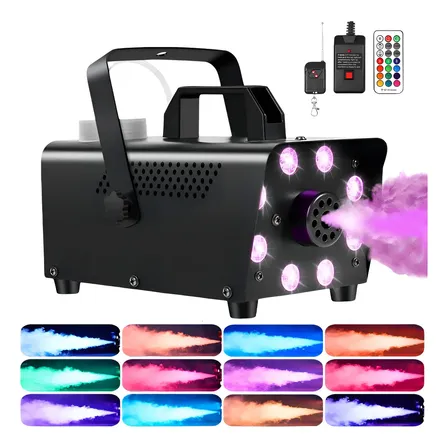 Máquina De Humo Dj 500w Con 8 Luz Led Rgb Efecto De Fuego Atozele Wtd-08