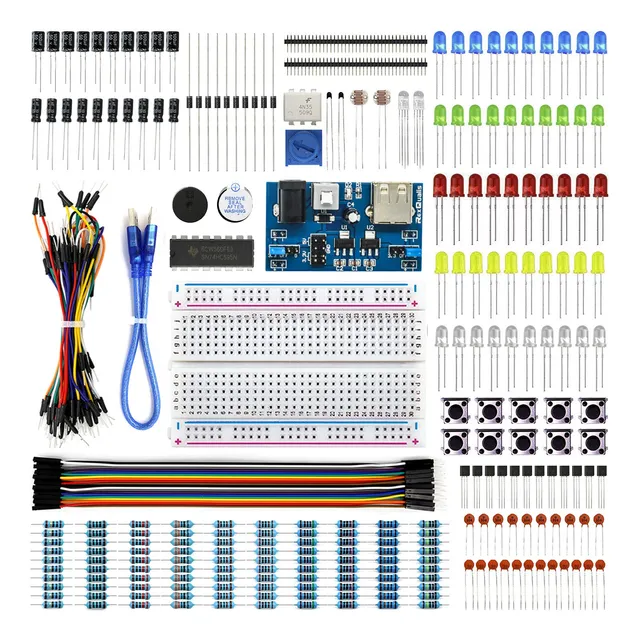 Kit Electrónico Básico Con Módulo De Alimentación Y Componen