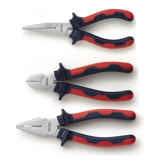 Kit 3 Pinzas Bremen Aisladas 1000v Punta Universal Y Alicate