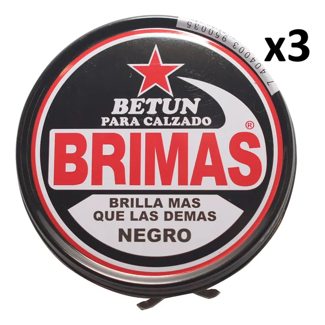 Crema De Zapatos Betún Negro Marrón Neutro X 3