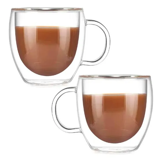 Xícaras Parede Dupla Para Café E Chá 80ml 2pçs - Casambiente