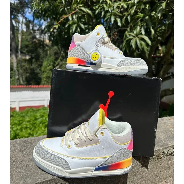 Jordan 3 J Balvin Para Niños - Talla 26 Al 35