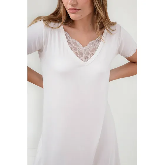 Camisón Puntilla Escote Ropa De Dormir Lencería Lumiere