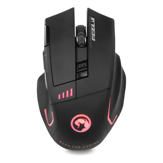 Mouse Marvo Gaming Inalambrico Negro 6 Colores De Luz M720w