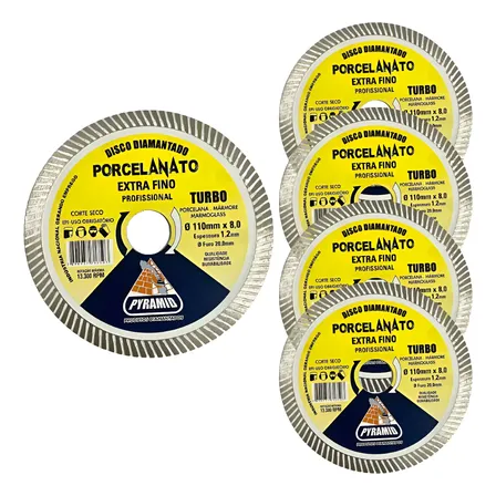 5 Discos Turbo Extra Fino 110mm Porcelanato P/ Makita Branco