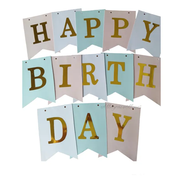 Banderin Guirnalda De Feliz Cumpleaños. Allegracotillones.