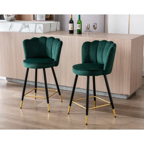 Cimota Juego 2 Taburete Moderno Terciopelo 26  Comodo Bar