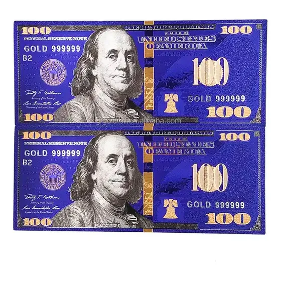 Billete 100 Dólares Coleccionable Abundancia Feng Shui Azul