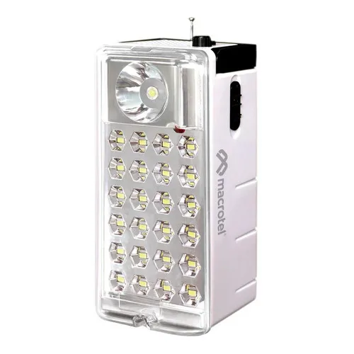 Linterna Y Foco De Emergencia 24 Led Con Radio Macrotel Color Blanco