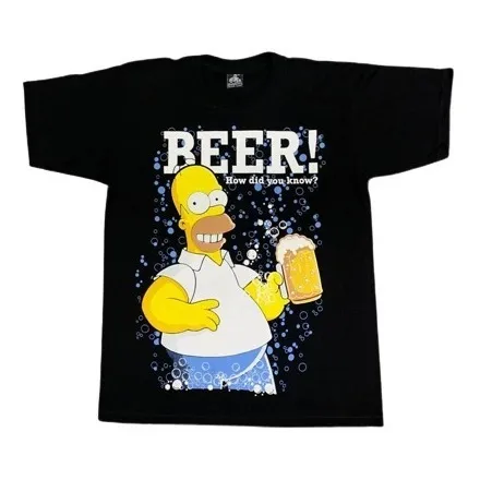 Franelas Estampadas Los Simpsons Unisex Negra Algodón