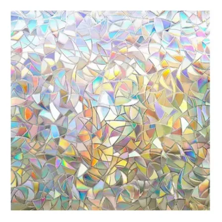 Rollo Vinilo Ventana Vidrio 2mt*45cm Prisma 3d Privacidad Uv Color Transparente