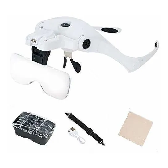 Lupa De Montaje En Cabeza Con Luz Led Recargable Usb