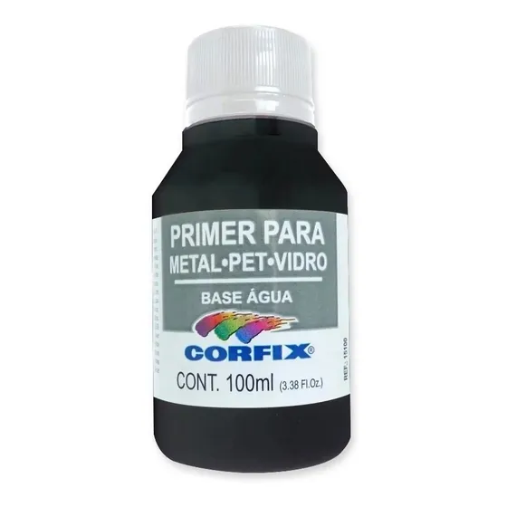Primer Para Pet Metal Vidro Corfix 100ml Preto 321