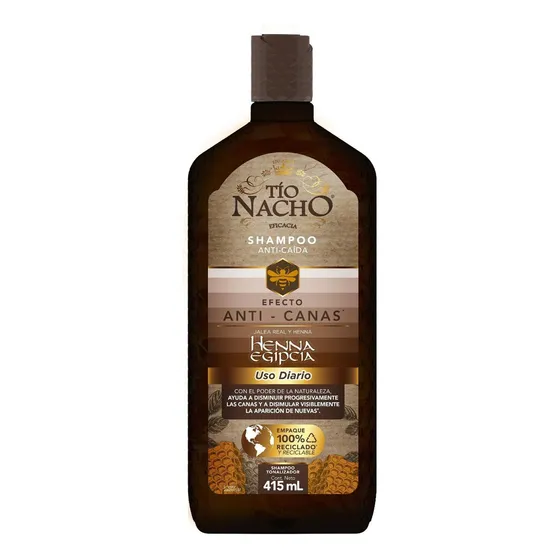  Shampoo Tío Nacho Efecto Anti-canas Henna Egipcia Con 415ml