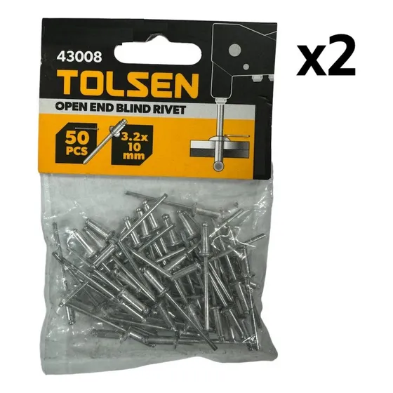 Remache 3,2 X 10mm 1/8 X 3/8 Tolsen 100 Und