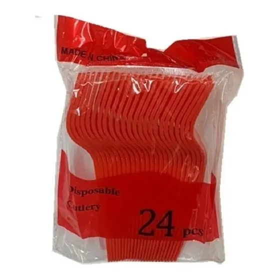 Dada® Pack X24 Tenedor Desechable Colores Cumpleaños Fiesta
