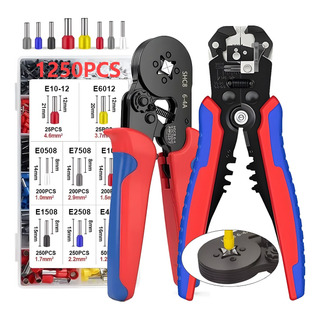 Alicate Terminales Crimpador Pinzas Pelacables+1250 Pcs Alicate Terminales Crimpador Pinzas Pelacables+1250 Pcs