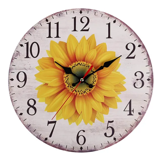 Reloj Pared Vintage Girasol 12  Decorativo Rustico No Hace
