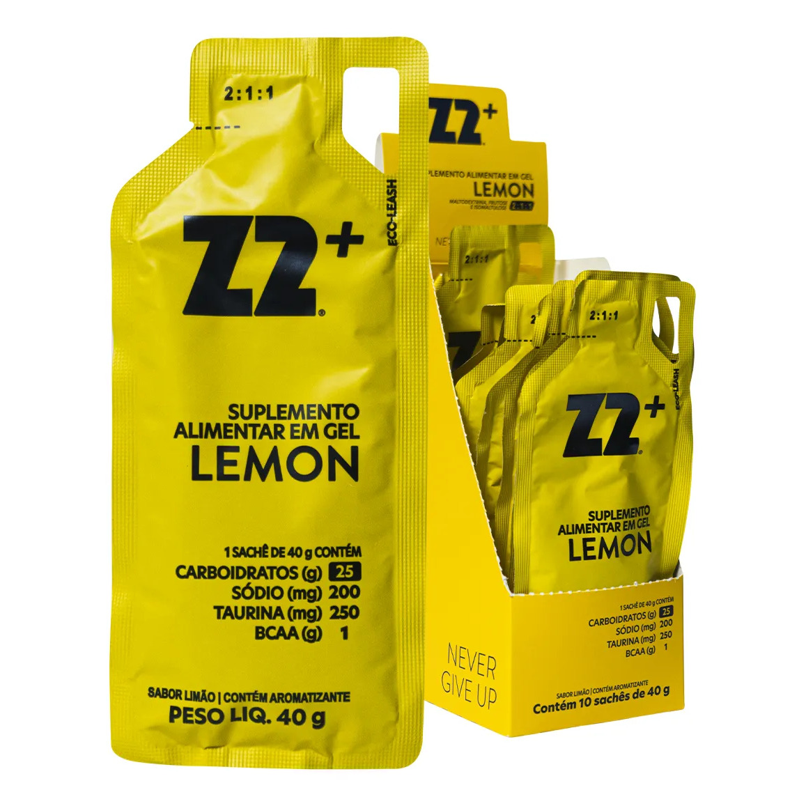 Energy Gel Z2+ Lemon Box 10 Unidades Sabor Limão Energy Gel Z2+ Lemon Box 10 Unidades Sabor Limão