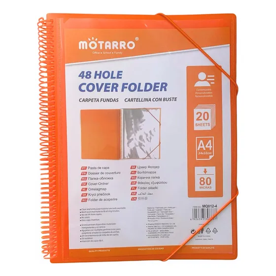 Carpeta Archivadora Anillada A4 Con 20 Fundas Transparentes