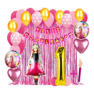 Globos Kit Barbie Decoración Cumpleaños Compatible Globos Kit Barbie Decoración Cumpleaños Compatible