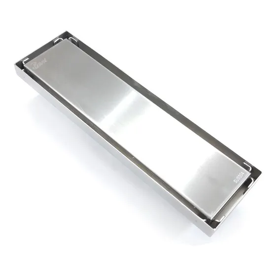 Drenaje Para Piso Rectangular Acero Inoxidable 8cmx28cm