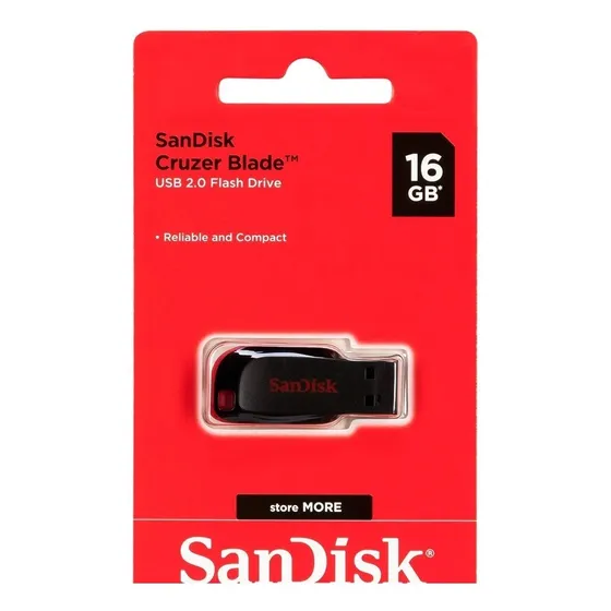 Pendrive Sandisk 16gb Usb 2.0 Cruzer Blade Cz50 Original