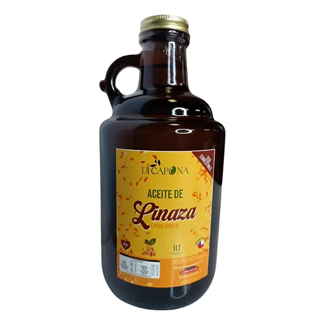 Aceite De Linaza Comestible Di Capona Prensado En Frío 1lt