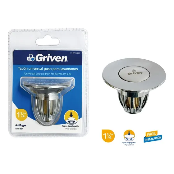 Desague Lavamanos Tapon Universal Cromado