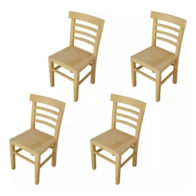 Set 4pz Silla De Comedor Cómodas 100% Madera Uso Rudo