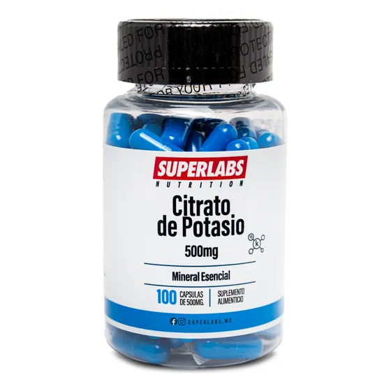 Superlabs Nutrition Citrato De Potasio 500mg 100capsulas Sin Sabor