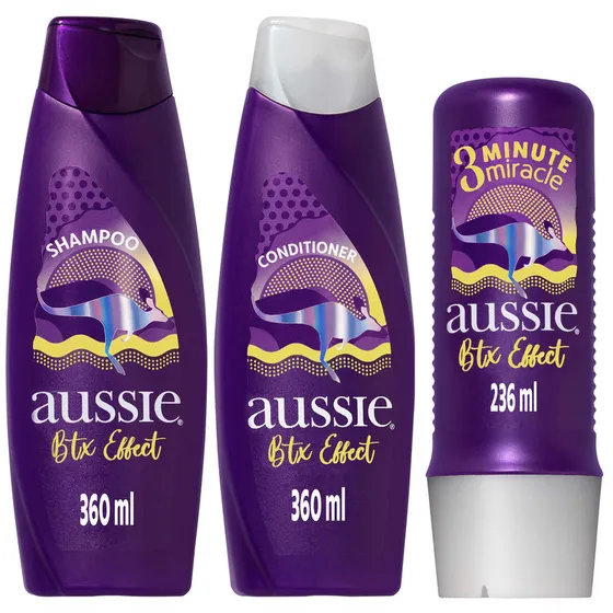 Kit Btx Condicionador 360 Ml + Shampoo 360ml + 3 Minute Miracle Aussie