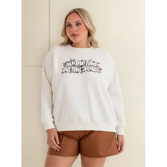 Buzo Talles Grandes De Frisa Estampado Mujer