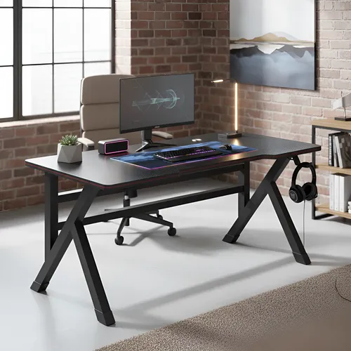 Mesa Gamer Geek 105x45cm Tampo Octogonal Estilo Moderno Futurista
