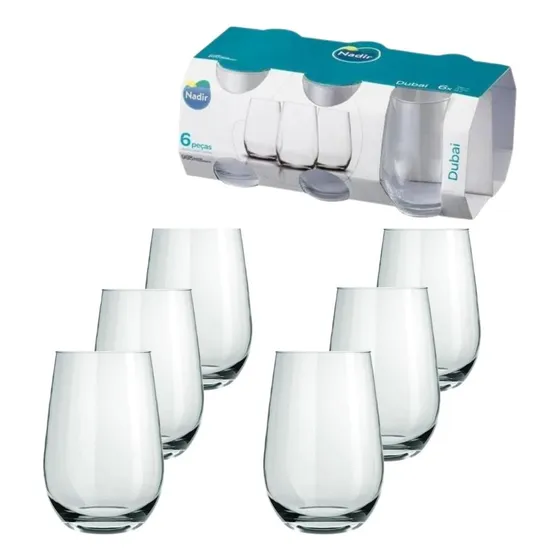 Jogo De Copos Dubai Long Drink Suco Agua 480ml Nadir 6 Peças