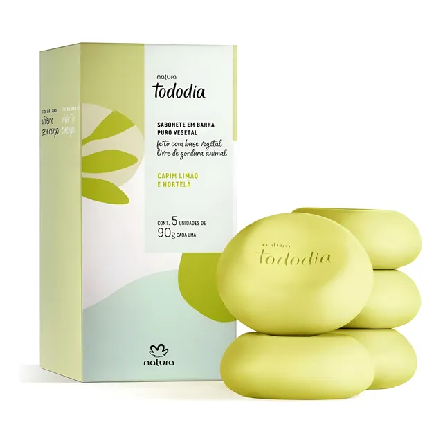 Sabonete Natura Tododia Capim Limão E Hortelã 5 Unidades De 90g
