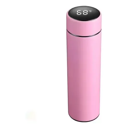 Garrafa Térmica 500ml Inteligente Led Visor Temperatura Cor Rosa