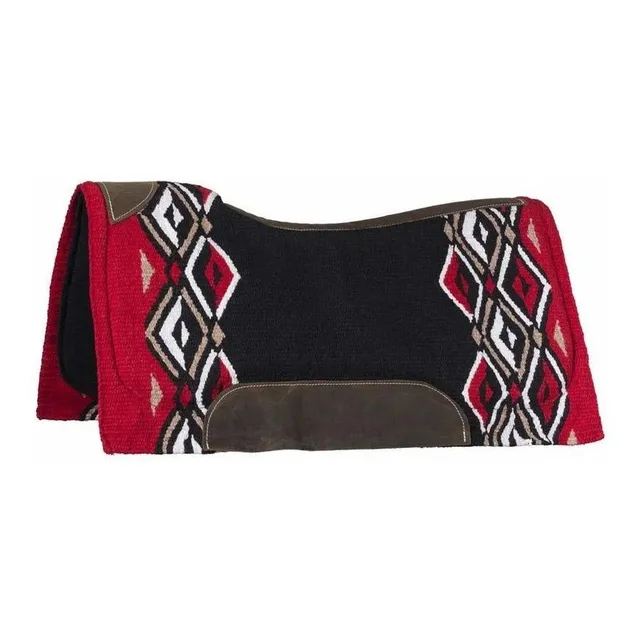 Almohadilla Lana Para Sillin Color Rojo Negro