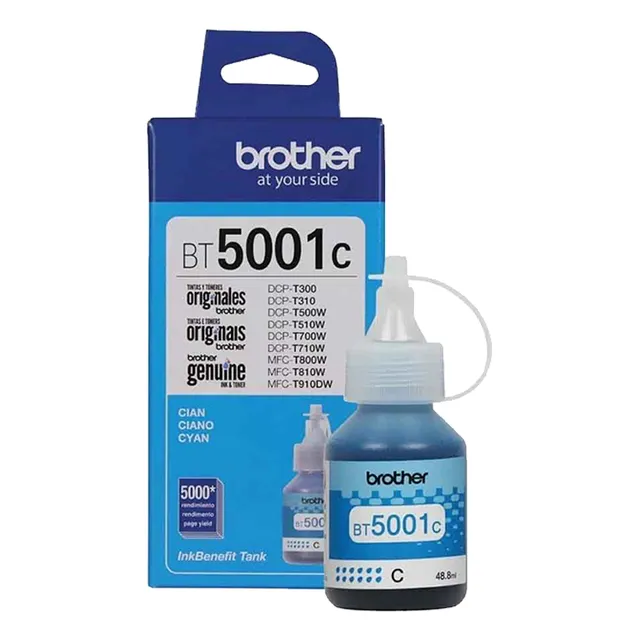 Botella De Tinta Brother Original Bt5001c Cyan