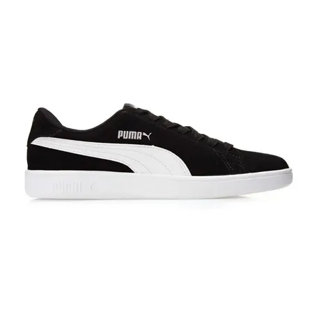 Tênis Casual Masculino Smash V2 Bdp Puma Preto, Branco E Prata Liso 38