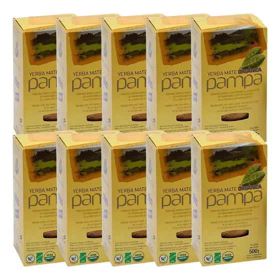 10x Yerba Mate Orgánica Pampa 1/2 Kg. La Más Rica Y Suave.