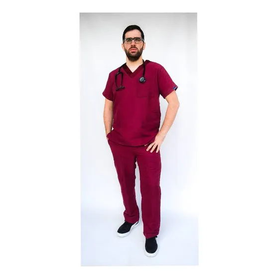 Uniforme Médico. Modelo Clásico Cuello En V.caballero 