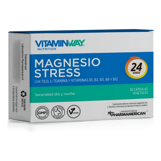 Vitamin Way Magnesio Stress Tilo + L-teanina+vitaminas 30c Sabor Sin sabor
